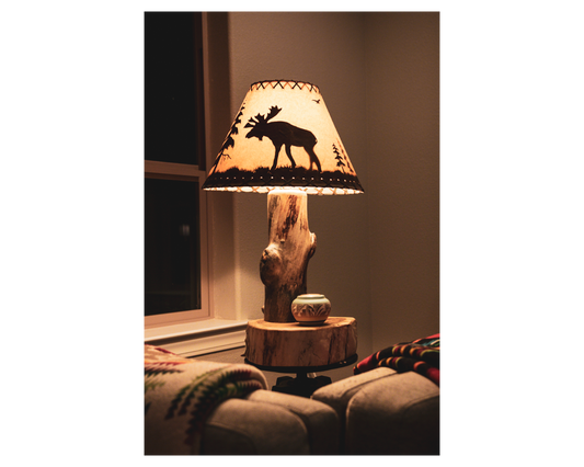 Rustic Aspen Wood Lamp