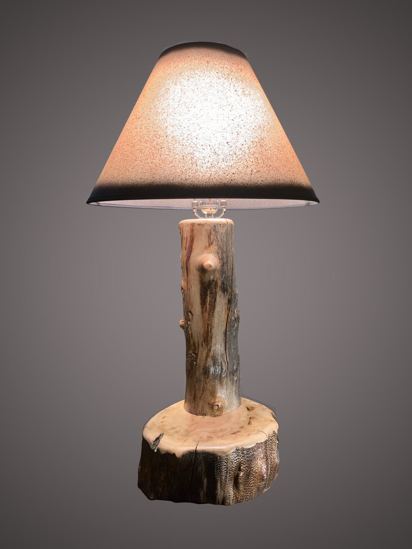 Rustic Aspen Wood Lamp